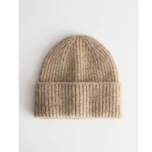 & Other Stories Fuzzy Wool Blend Beanie Oatmeal